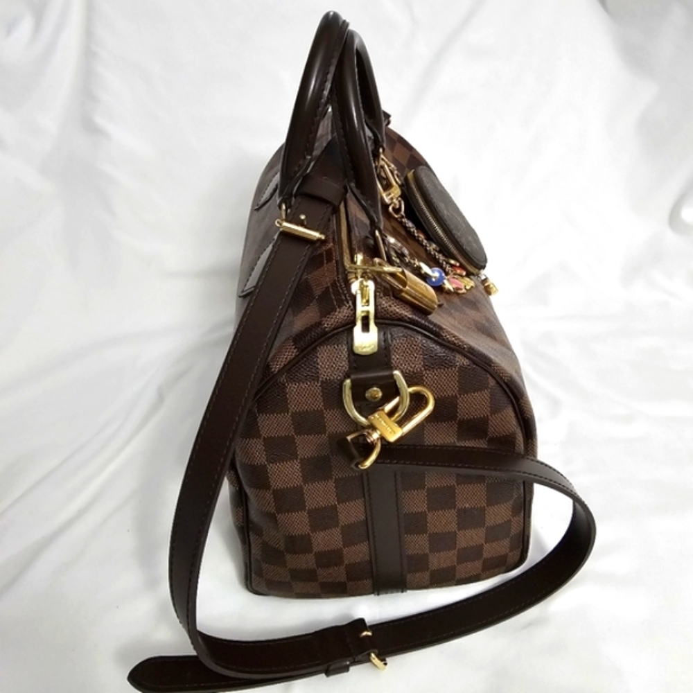 Louis Vuitton Damier Ebene Canvas Brown Black Shoulder Bag - Picture 7 of 13
